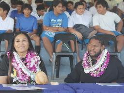 JuJu Smith-Schuster and his mother Mrs. Sammy Toa-Schuster 