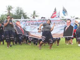 The Sailele & Masausi village committee to elect Lemanu and Talauega on the field at Veterans Stadium