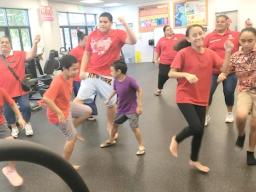 kids and teachers dance