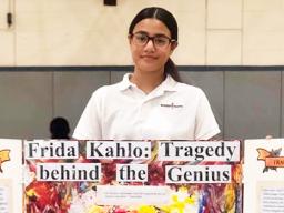 First place in the "Individual Exhibit" category for the elementary division competition of the 2019 Island Wide History Day is Lana Snow of Manumalo Academy.