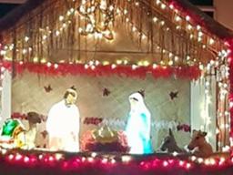 The manger in front of Sts. Peter and Paul Catholic Church 
