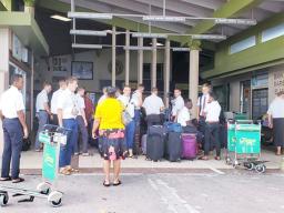 LDS church missionaries at Majuro airport