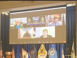 Gov. Lemanu Peleti Mauga on screen during remote meeting
