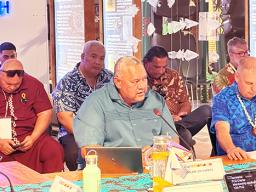 Gov. Lemanu P.S. Mauga at the Polynesian Leaders Group meeting