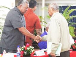 Gov. Lemanu Peleti Mauga and Sen. Soliai Tuipine Fuimaono