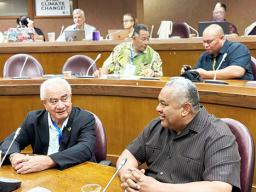 Gov. Lemanu P.S. Mauga and Sen. Togiola Tulafono