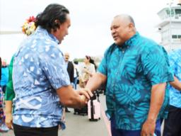 Gov. Lemanu P. S. Mauga welcomed to Rarotonga, Cook Islands 
