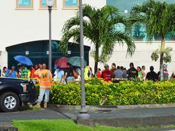 Line in front of the Utulei Branch of the Territorial Bank of American Samoa.