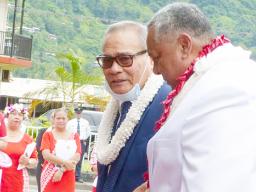 Gov. Lolo Matalasi Moliga (left) and. Lemanu Peleti Palepoi Sialega Mauga