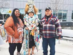 Loretta with her parents