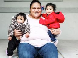 Lorimay Fuimaono-Ki with her twins