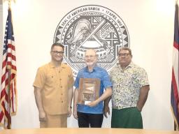 Lt. Gov. of American Samoa La’apui Talauega Ale with Joe Hamby & Tuaopepe Fata Li'o Jioko Asotau