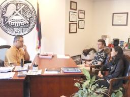 Lt. Governor La’apui Talauega E.V. Ale  with DOL personnel
