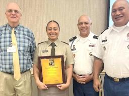 Major Siimoa Malaefono Galoia (2nd left) and Mark Allen Pratt (far left), 