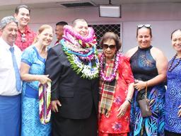 Freshman Maoputasi II faipule, Malaeoletalu Melesio Gurr and his family