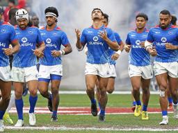 Manu Samoa takes the field at 2020 USA Sevens