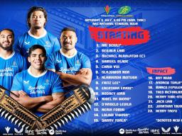 The Manu Samoa team lineup for Pacific Nations Cup first game