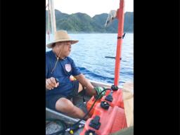 Captain of an alia making its way at sea.