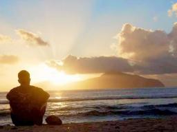 Boy on the beach in Manu'a Islands
