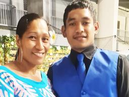 Ms Leata with her son Alofa Seumanu