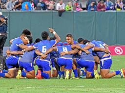 Manu Samoa 7s team in San Francisco, CA