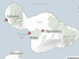 Map of Maui fires