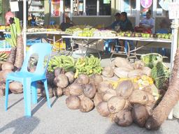 Fruits and vegetables for sale at Fagatogo Market Place
