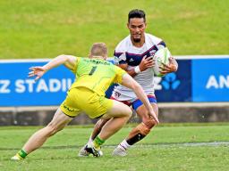 Talavalu ball possesion in their 66-0 loss to Australia