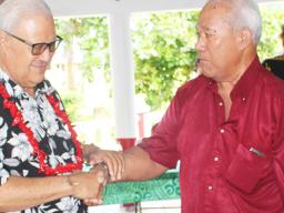 Paramount Chief Mauga Tasi Asuega and Uti Petelo