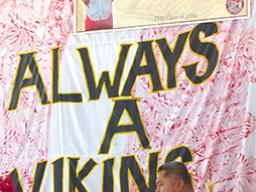 Rev. Feagaiga Misi speaking during yesterday’s FHS Vikings family service for FHS student Melaiga Letoe Kome