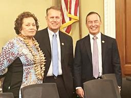 Amata with colleagues  Rep. Ed Case of Hawaii and Rep. James Moylan of Guam