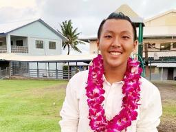 MICHAEL SUN IN FRONT OF SOUTH PACIFIC ACADEMY