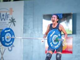 Team Palau's Jezzlee Baiei competes at the Honiara Games