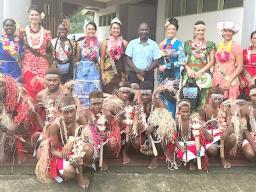 Miss Pacific Island contestants with SINU officials