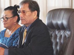 Attorney General-nominee Mitzie Jessop-Ta’ase with Sen. Magalei Logovi