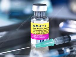 Photo of MMR vaccine and needle