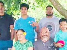 Brigitte Moala and her 85-year-old father, Noaese Taeatafa with other family members
