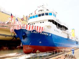 MV Lady Samoa IV launching