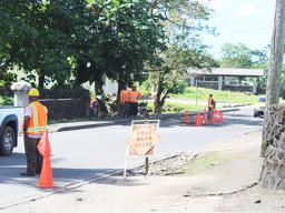 Workers from Silva Construction at the Fagaima Road