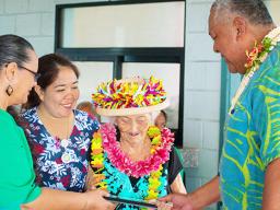 Nalei Moors accepting her award