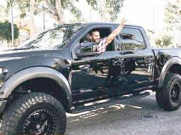 Oscar Rodriguez with his new truck compliments of The Rock