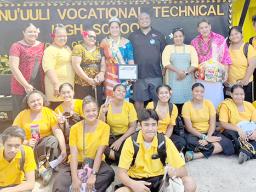 Nu’uuli Vocational Technical High School students with ASVB personnel