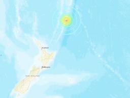 Location of earthqakes in Pacific Warning Center image