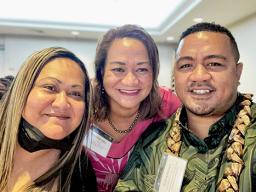 Lisa Tuato’o (middle), Tracie Sataraka, (far left), and Lologa Olo