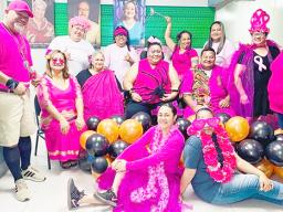 Office of Disaster Assistance and Petroleum Management staff wearing pink