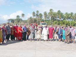 ASG officials and Manu'a leaders at Ofu airport runway