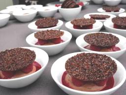 Light chocolate raspberry mousse