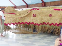 Fine mat displayed at funeral