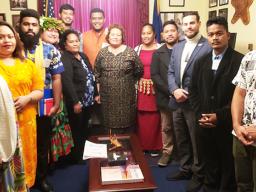 Pacific Young Leaders group with Congresswoman Amata