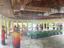 CJPA Director Mrs. Mariana Timu Faiai presents to Pago village